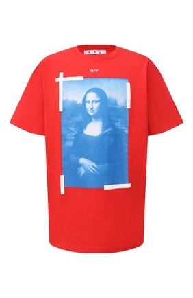 Мужская хлопковая футболка OFF-WHITE красного цвета по цене 18250 руб., арт. 0MAA038R21JER001 | Фото 1 Мужская хлопковая футболка OFF-WHITE красного цвета, арт. 0MAA038R21JER001 | Фото 1