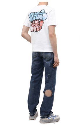 Мужская хлопковая футболка OFF-WHITE белого цвета по цене 26050 руб., арт. 0MAA027R21JER008 | Фото 2 Мужская хлопковая футболка OFF-WHITE белого цвета, арт. 0MAA027R21JER008 | Фото 2