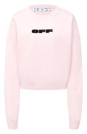 Женский хлопковый свитшот OFF-WHITE розового цвета по цене 46150 руб., арт. 0WBA026R21JER001 | Фото 1 Женский хлопковый свитшот OFF-WHITE розового цвета, арт. 0WBA026R21JER001 | Фото 1