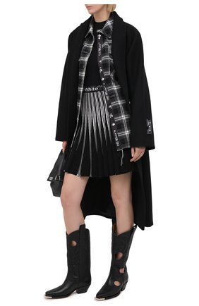 Женская юбка из вискозы OFF-WHITE черного цвета по цене 66500 руб., арт. 0WHL011R21KNI001 | Фото 2 Женская юбка из вискозы OFF-WHITE черного цвета, арт. 0WHL011R21KNI001 | Фото 2