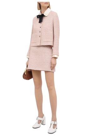 Женский шерстяной жакет MIU MIU розового цвета по цене 220000 руб., арт. MH1603-1UT0-F0236 | Фото 2 Женский шерстяной жакет MIU MIU розового цвета, арт. MH1603-1UT0-F0236 | Фото 2