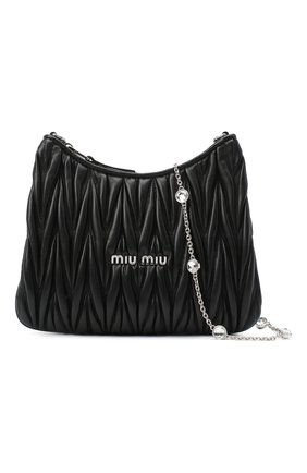 Женская сумка MIU MIU черного цвета по цене 0 руб., арт. 5BH189-2CE3-F0002-OOO | Фото 5 Женская сумка MIU MIU черного цвета, арт. 5BH189-2CE3-F0002-OOO | Фото 5 (Сумки-технические: Сумки через плечо; Материал: Натуральная кожа; Ремень/цепочка: На ремешке; Размер: small)