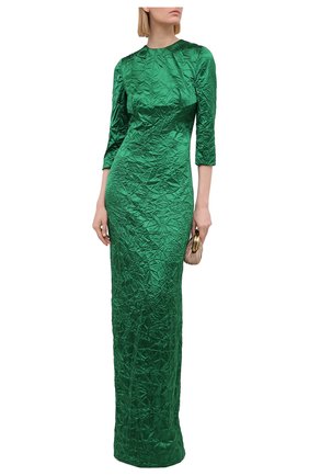 Женское шелковое платье MIU MIU зеленого цвета по цене 220000 руб., арт. MF3953-WYZ-F0089 | Фото 2 Женское шелковое платье MIU MIU зеленого цвета, арт. MF3953-WYZ-F0089 | Фото 2