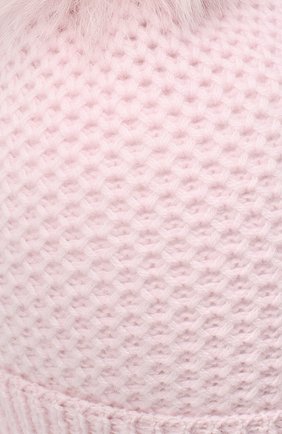Детского кашемировая шапка GIORGETTI CASHMERE розового цвета по цене 10600 руб., арт. MB1695/8A | Фото 3 Детского кашемировая шапка GIORGETTI CASHMERE розового цвета, арт. MB1695/8A | Фото 3