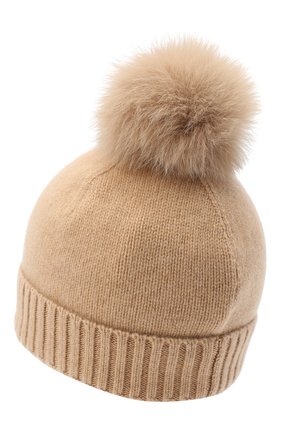 Детского кашемировая шапка GIORGETTI CASHMERE бежевого цвета по цене 9730 руб., арт. MB1693/8A | Фото 2 Детского кашемировая шапка GIORGETTI CASHMERE бежевого цвета, арт. MB1693/8A | Фото 2