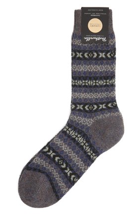 Мужские кашемировые носки PANTHERELLA фиолетового цвета, арт. 57004 | Фото 1 (Материал внешний: Кашемир, Шерсть; Кросс-КТ: бельё)