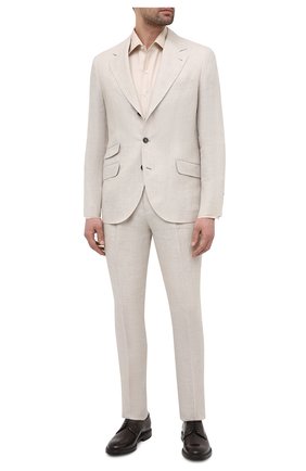 Мужской льняной костюм BRUNELLO CUCINELLI бежевого цвета по цене 299500 руб., арт. MH454LDWH | Фото 1 Мужской льняной костюм BRUNELLO CUCINELLI бежевого цвета, арт. MH454LDWH | Фото 1 (Стили: Кэжуэл; Рукава: Длинные; Костюмы М: Однобортный; Материал подклада: Купро; Материал внешний: Лен)