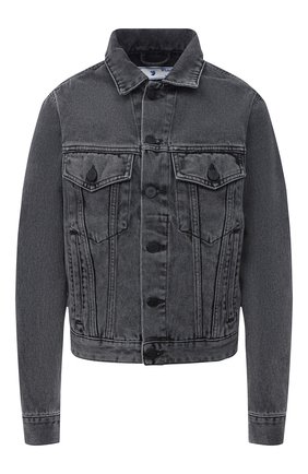 Женская джинсовая куртка OFF-WHITE темно-серого цвета по цене 65700 руб., арт. 0WYE012R21DEN002 | Фото 1 Женская джинсовая куртка OFF-WHITE темно-серого цвета, арт. 0WYE012R21DEN002 | Фото 1