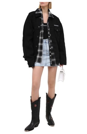 Женское хлопковое боди OFF-WHITE черного цвета по цене 24450 руб., арт. 0WDD026R21FAB001 | Фото 2 Женское хлопковое боди OFF-WHITE черного цвета, арт. 0WDD026R21FAB001 | Фото 2