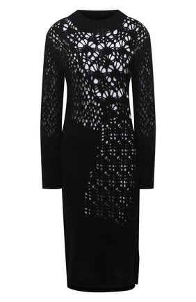Женское шерстяное платье YOHJI YAMAMOTO черного цвета по цене 83100 руб., арт. FR-K20-195 | Фото 1 Женское шерстяное платье YOHJI YAMAMOTO черного цвета, арт. FR-K20-195 | Фото 1