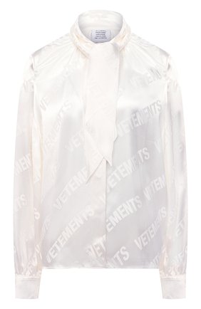 Женская блузка из вискозы VETEMENTS белого цвета по цене 72050 руб., арт. WE51SH700W 2606/WHITE/WHITE | Фото 1 Женская блузка из вискозы VETEMENTS белого цвета, арт. WE51SH700W 2606/WHITE/WHITE | Фото 1