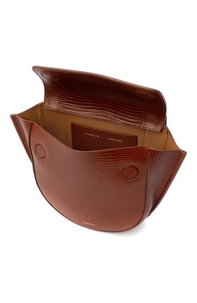 Женская сумка hortensia mini WANDLER коричневого цвета по цене 61900 руб., арт. H0RTENSIA BAG MINI LIZARD | Фото 4 Женская сумка hortensia mini WANDLER коричневого цвета, арт. H0RTENSIA BAG MINI LIZARD | Фото 4 (Сумки-технические: Сумки через плечо, Сумки top-handle; Материал: Натуральная кожа; Размер: mini; Ремень/цепочка: На ремешке)