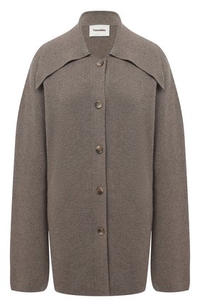 Женский кардиган NANUSHKA серого цвета по цене 29050 руб., арт. DARLA_F0SSILE_RECYCLED CASHMERE KNIT | Фото 1 Женский кардиган NANUSHKA серого цвета, арт. DARLA_F0SSILE_RECYCLED CASHMERE KNIT | Фото 1