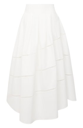 Женская хлопковая юбка BRUNELLO CUCINELLI белого цвета, арт. MH127G3071 | Фото 1 (Длина Ж (юбки, платья, шорты): Миди; Материал подклада: Хлопок; Женское Кросс-КТ: Юбка-одежда; Материал внешний: Хлопок; Стили: Бохо)