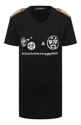 Женская хлопковая футболка DOLCE & GABBANA черного цвета по цене 49800 руб., арт. F8M22Z/G7WVH | Фото 1 Женская хлопковая футболка DOLCE & GABBANA черного цвета, арт. F8M22Z/G7WVH | Фото 1