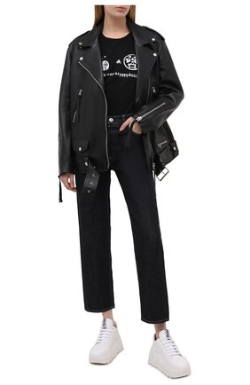 Женская хлопковая футболка DOLCE & GABBANA черного цвета по цене 49800 руб., арт. F8M22Z/G7WVH | Фото 2 Женская хлопковая футболка DOLCE & GABBANA черного цвета, арт. F8M22Z/G7WVH | Фото 2