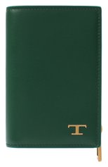 Женские кожаный футляр для кредитных карт TOD’S зеленого цвета, арт. XAMTSIE6200QNT | Фото 1 (Материал: Натуральная кожа)