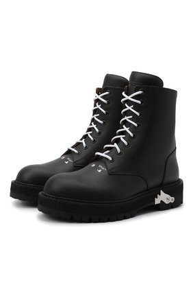 Мужские кожаные ботинки OFF-WHITE черного цвета по цене 59950 руб., арт. 0MID003R21LEA0011000 | Фото 1 Мужские кожаные ботинки OFF-WHITE черного цвета, арт. 0MID003R21LEA0011000 | Фото 1 (Подошва: Массивная; Мужское Кросс-КТ: Ботинки-обувь; Материал внутренний: Натуральная кожа)