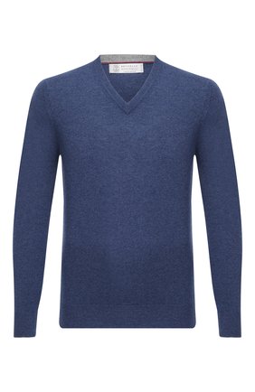 Мужской кашемировый пуловер BRUNELLO CUCINELLI синего цвета по цене 72950 руб., арт. M2200162 | Фото 1 Мужской кашемировый пуловер BRUNELLO CUCINELLI синего цвета, арт. M2200162 | Фото 1