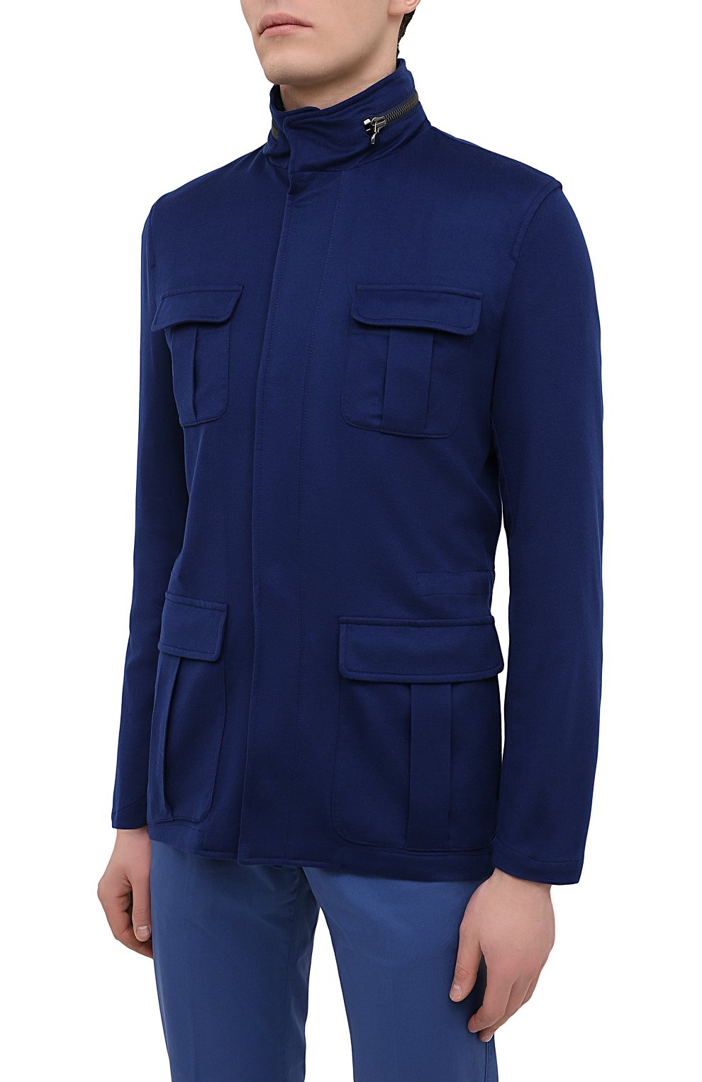 Мужская кашемировая куртка KITON темно-синего цвета, арт. UW0851MV07T74 | Фото 3 (Кросс-КТ: Куртка; Мужское Кросс-КТ: шерсть и кашемир; Материал внешний: Шерсть, Кашемир; Рукава: Длинные; Длина (верхняя одежда): До середины бедра; Региональные ограничения белый список (Axapta Mercury): RU; Стили: Кэжуэл)