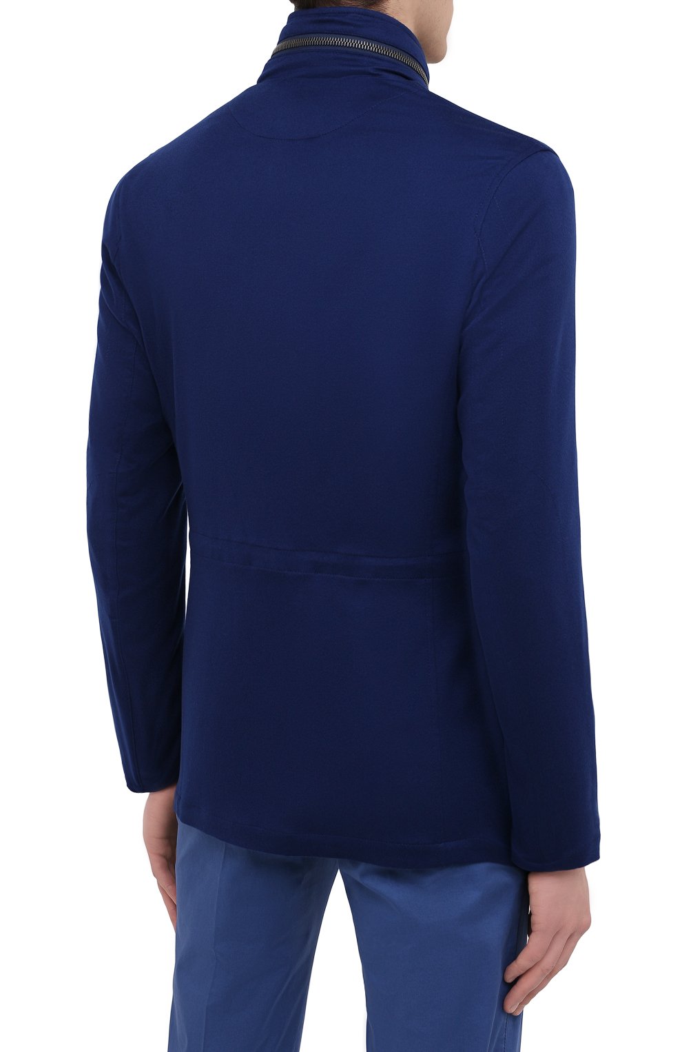 Мужская кашемировая куртка KITON темно-синего цвета, арт. UW0851MV07T74 | Фото 4 (Кросс-КТ: Куртка; Мужское Кросс-КТ: шерсть и кашемир; Материал внешний: Шерсть, Кашемир; Рукава: Длинные; Длина (верхняя одежда): До середины бедра; Региональные ограничения белый список (Axapta Mercury): RU; Стили: Кэжуэл)