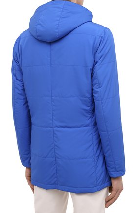 Мужская куртка KITON синего цвета, арт. UW0859MV07T61 | Фото 4 (Кросс-КТ: Куртка, Ветровка; Рукава: Длинные; Длина (верхняя одежда): До середины бедра; Материал внешний: Синтетический материал; Региональные ограничения белый список (Axapta Mercury): RU; Материал подклада: Синтетический материал; Стили: Кэжуэл)
