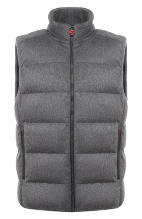 Мужской пуховый жилет KITON серого цвета по цене 426500 руб., арт. UW0949MK01140 | Фото 1 Мужской пуховый жилет KITON серого цвета, арт. UW0949MK01140 | Фото 1 (Кросс-КТ: Куртка, Пуховик; Материал утеплителя: Пух и перо; Стили: Кэжуэл; Материал подклада: Синтетический материал; Материал внешний: Кашемир, Шерсть; Длина (верхняя одежда): Короткие; Региональные ограничения белый список (Axapta Mercury): RU)