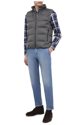 Мужской пуховый жилет KITON серого цвета по цене 426500 руб., арт. UW0949MK01140 | Фото 2 Мужской пуховый жилет KITON серого цвета, арт. UW0949MK01140 | Фото 2 (Кросс-КТ: Куртка, Пуховик; Материал утеплителя: Пух и перо; Стили: Кэжуэл; Материал подклада: Синтетический материал; Материал внешний: Кашемир, Шерсть; Длина (верхняя одежда): Короткие; Региональные ограничения белый список (Axapta Mercury): RU)