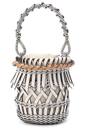 Женская сумка bucket fringes LOEWE белого цвета, арт. 326.05AC19 | Фото 1 (Материал: Натуральная кожа; Сумки-технические: Сумки через плечо, Сумки top-handle; Размер: mini; Ремень/цепочка: На ремешке)