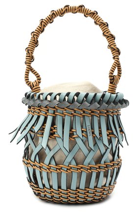 Женская сумка bucket fringes LOEWE голубого цвета по цене 129500 руб., арт. A546C19X05 | Фото 1 Женская сумка bucket fringes LOEWE голубого цвета, арт. A546C19X05 | Фото 1