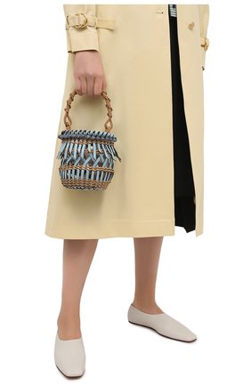 Женская сумка bucket fringes LOEWE голубого цвета по цене 129500 руб., арт. A546C19X05 | Фото 2 Женская сумка bucket fringes LOEWE голубого цвета, арт. A546C19X05 | Фото 2