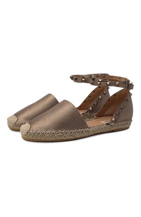 Женские кожаные эспадрильи rockstud double VALENTINO серебряного цвета по цене 56750 руб., арт. VW2S0530/ZQG | Фото 1 Женские кожаные эспадрильи rockstud double VALENTINO серебряного цвета, арт. VW2S0530/ZQG | Фото 1