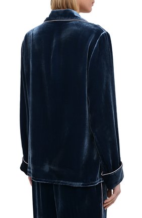 Женская пижама из вискозы и шелка OLIVIA VON HALLE голубого цвета, арт. PS2115 | Фото 3 (Рукава: Длинные; Длина Ж (юбки, платья, шорты): Мини; Длина (брюки, джинсы): Стандартные; Длина (для топов): Стандартные; Материал внешний: Вискоза)