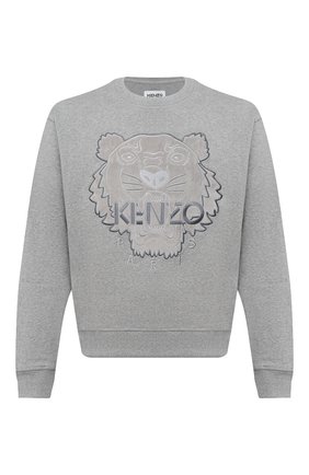 Мужской хлопковый свитшот KENZO светло-серого цвета по цене 21450 руб., арт. FA65SW1104XJ | Фото 1 Мужской хлопковый свитшот KENZO светло-серого цвета, арт. FA65SW1104XJ | Фото 1 (Материал внешний: Хлопок; Стили: Гранж; Мужское Кросс-КТ: свитшот-одежда; Принт: С принтом; Рукава: Длинные; Длина (для топов): Стандартные)