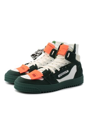 Мужские комбинированные кеды off-court 3.0 OFF-WHITE зеленого цвета по цене 54000 руб., арт. 0MIA065R21LEA0020155 | Фото 1 Мужские комбинированные кеды off-court 3.0 OFF-WHITE зеленого цвета, арт. 0MIA065R21LEA0020155 | Фото 1 (Материал внутренний: Натуральная кожа, Текстиль; Подошва: Массивная)