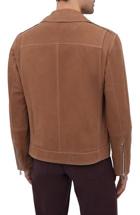 Мужская замшевая куртка BRUNELLO CUCINELLI коричневого цвета, арт. MPM0P1818 | Фото 4 (Кросс-КТ: Куртка; Материал внешний: Замша, Натуральная кожа; Рукава: Длинные; Региональные ограничения белый список (Axapta Mercury): RU; Мужское Кросс-КТ: Кожа и замша; Длина (верхняя одежда): Короткие; Материал подклада: Купро; Стили: Кэжуэл)