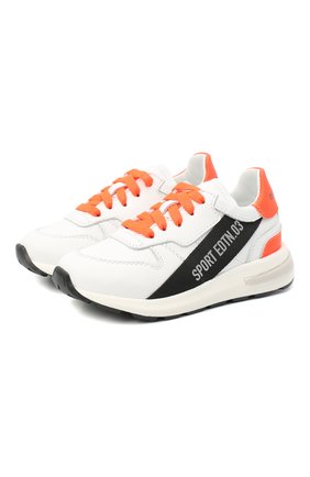 Детские кожаные кроссовки DSQUARED2 белого цвета по цене 16650 руб., арт. 66934/KIPS/GUM/18-27 | Фото 1 Детские кожаные кроссовки DSQUARED2 белого цвета, арт. 66934/KIPS/GUM/18-27 | Фото 1