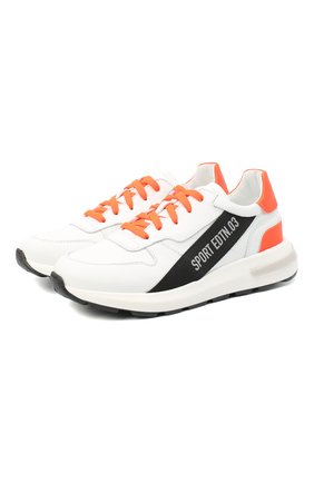 Детские кожаные кроссовки DSQUARED2 белого цвета по цене 19950 руб., арт. 66934/KIPS/GUM/36-41 | Фото 1 Детские кожаные кроссовки DSQUARED2 белого цвета, арт. 66934/KIPS/GUM/36-41 | Фото 1