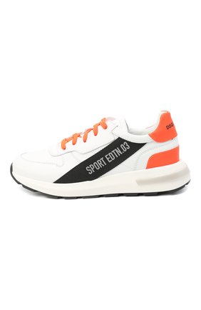 Детские кожаные кроссовки DSQUARED2 белого цвета по цене 19950 руб., арт. 66934/KIPS/GUM/36-41 | Фото 2 Детские кожаные кроссовки DSQUARED2 белого цвета, арт. 66934/KIPS/GUM/36-41 | Фото 2