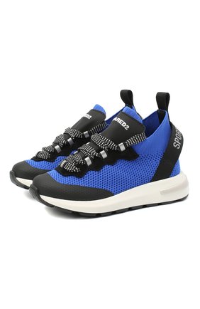 Детские кроссовки DSQUARED2 синего цвета по цене 21450 руб., арт. 66936/T0MAIA/CR0STA/SCUBA/18-27 | Фото 1 Детские кроссовки DSQUARED2 синего цвета, арт. 66936/T0MAIA/CR0STA/SCUBA/18-27 | Фото 1