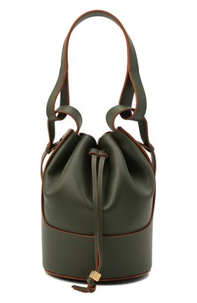 Женская сумка balloon LOEWE хаки цвета, арт. A710C31X31 | Фото 1 (Сумки-технические: Сумки через плечо, Сумки top-handle; Материал: Натуральная кожа; Ремень/цепочка: На ремешке; Размер: small)