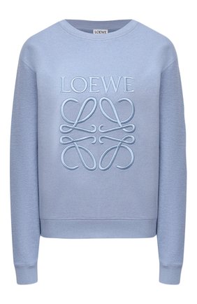 Женский хлопковый свитшот LOEWE голубого цвета по цене 54900 руб., арт. S359341XA8 | Фото 1 Женский хлопковый свитшот LOEWE голубого цвета, арт. S359341XA8 | Фото 1