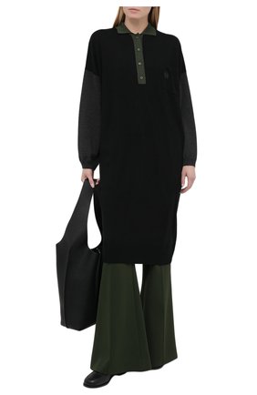 Женское шерстяное платье LOEWE хаки цвета по цене 99450 руб., арт. S540Y15K16 | Фото 2 Женское шерстяное платье LOEWE хаки цвета, арт. S540Y15K16 | Фото 2