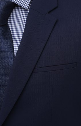 Мужской костюм HUGO темно-синего цвета, арт. 50445213 | Фото 6 (Материал внешний: Шерсть, Синтетический материал; Рукава: Длинные; Костюмы М: Однобортный; Стили: Классический)
