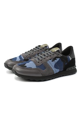 Мужские комбинированные кроссовки rockrunner VALENTINO синего цвета по цене 32950 руб., арт. VY2S0723/QRK | Фото 1 Мужские комбинированные кроссовки rockrunner VALENTINO синего цвета, арт. VY2S0723/QRK | Фото 1