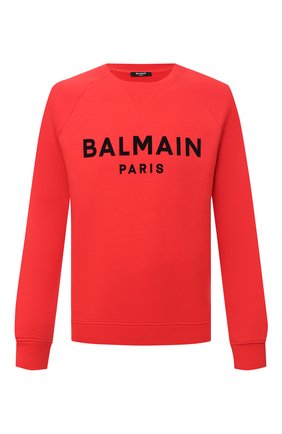 Мужской хлопковый свитшот BALMAIN красного цвета по цене 34250 руб., арт. VH1JQ005/B042 | Фото 1 Мужской хлопковый свитшот BALMAIN красного цвета, арт. VH1JQ005/B042 | Фото 1
