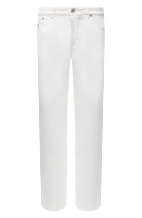 Мужские джинсы BRUNELLO CUCINELLI белого цвета, арт. M262PB2210 | Фото 1 (Кросс-КТ: Деним; Стили: Кэжуэл; Материал внешний: Хлопок, Деним; Силуэт М (брюки): Прямые; Длина (брюки, джинсы): Стандартные; Региональные ограничения белый список (Axapta Mercury): RU)