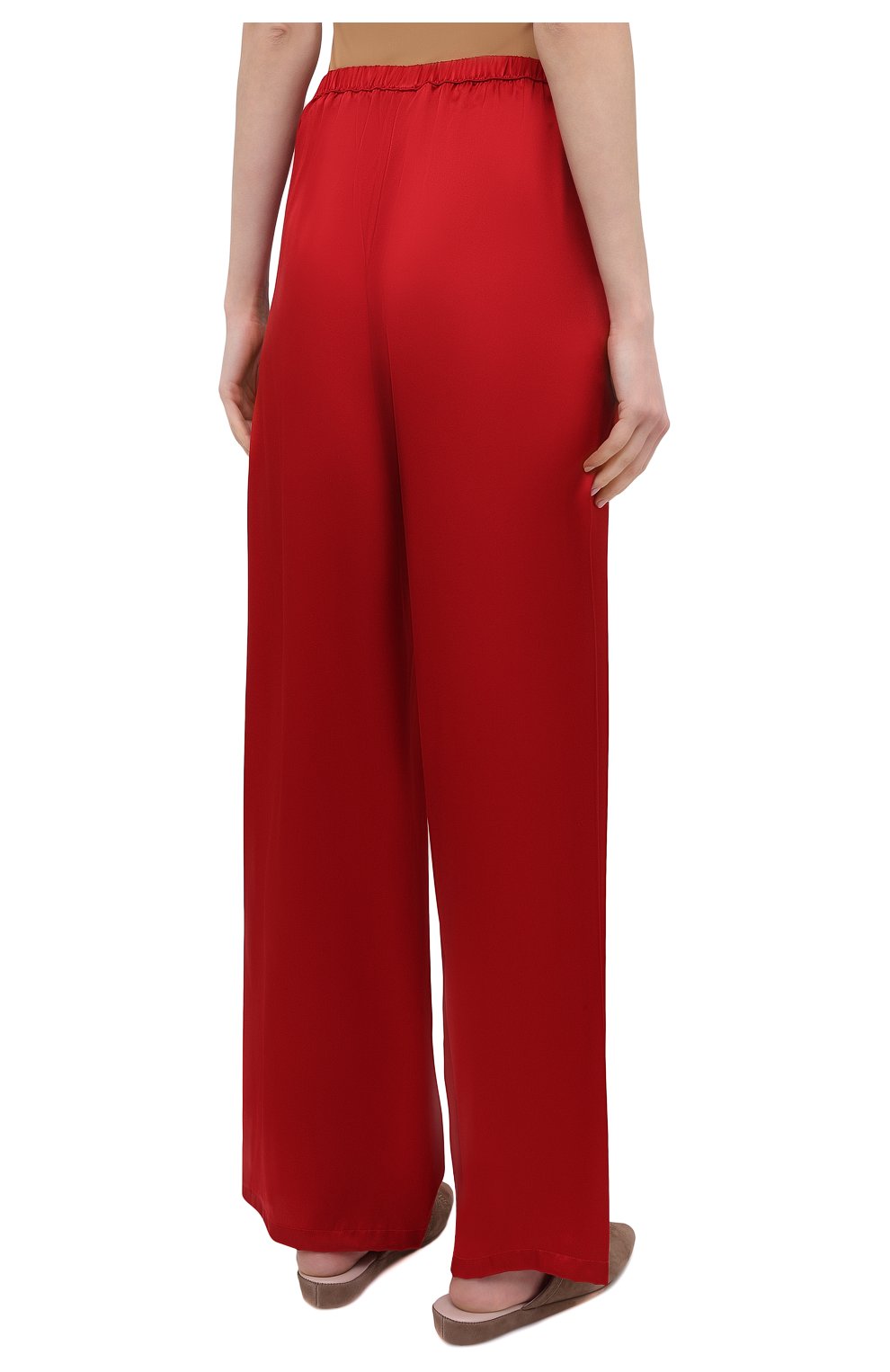 Женская шелковая пижама LA PERLA красного цвета, арт. 0051240 | Фото 5 (Длина (брюки, джинсы): Удлиненные; Материал внешний: Шелк; Рукава: Длинные; Длина Ж (юбки, платья, шорты): Мини; Длина (для топов): Удлиненные)
