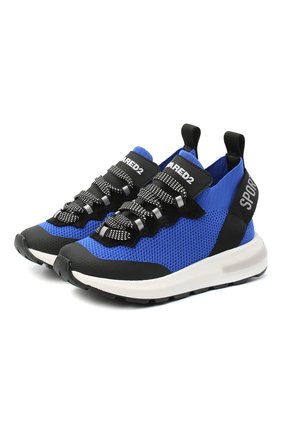 Детские кроссовки DSQUARED2 синего цвета по цене 36600 руб., арт. 66936/T0MAIA/CR0STA/SCUBA/28-35 | Фото 1 Детские кроссовки DSQUARED2 синего цвета, арт. 66936/T0MAIA/CR0STA/SCUBA/28-35 | Фото 1 (Материал внутренний: Натуральная кожа; Материал внешний: Текстиль; Стили: Гранж; Региональные ограничения белый список (Axapta Mercury): RU; Длина стельки: 18,8)