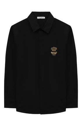 Детская хлопковая рубашка DOLCE & GABBANA черного цвета по цене 19950 руб., арт. L43S14/G7YFM/2-6 | Фото 1 Детская хлопковая рубашка DOLCE & GABBANA черного цвета, арт. L43S14/G7YFM/2-6 | Фото 1 (Материал внешний: Хлопок; Рукава: Длинные; Ростовка одежда: 2 года | 92 см, 3 года | 98 см, 4 года | 104 см, 5 лет | 110 см, 6 лет | 116 см)